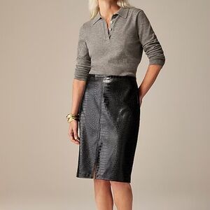 J crew Pencil skirt in croc-embossed faux leather